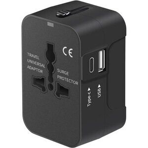 Travel Adapter with USB C Universal All in One Worldwide Travel Adapter Power C